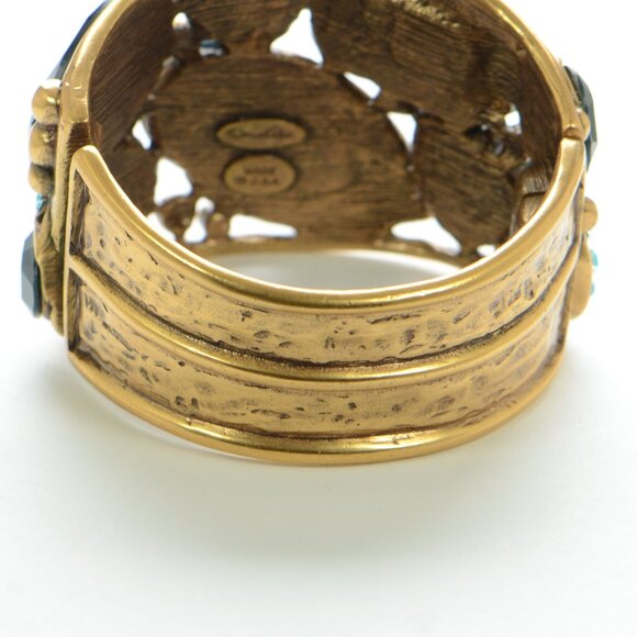 Vintage Oscar de La Renta Gold-tone Crystal Bracelet - Picture 4 of 10